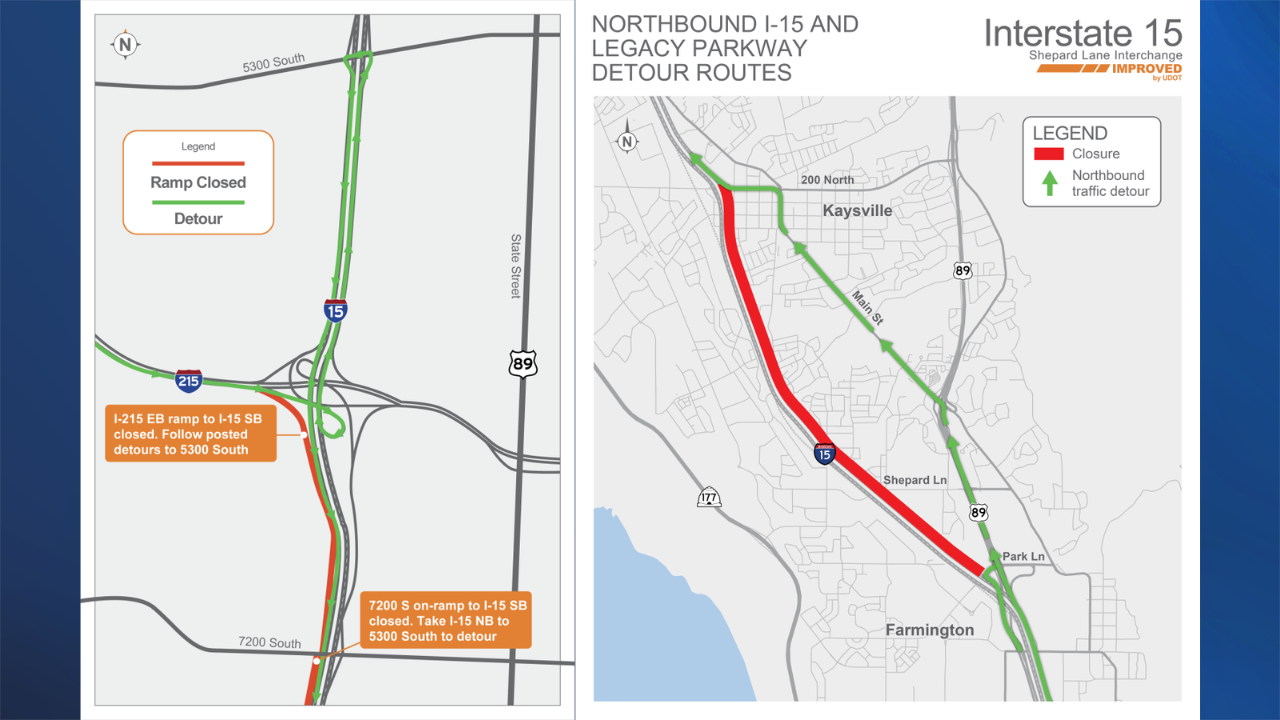 Interstate 15, ramps to close this weekend across Davis, Salt Lake
